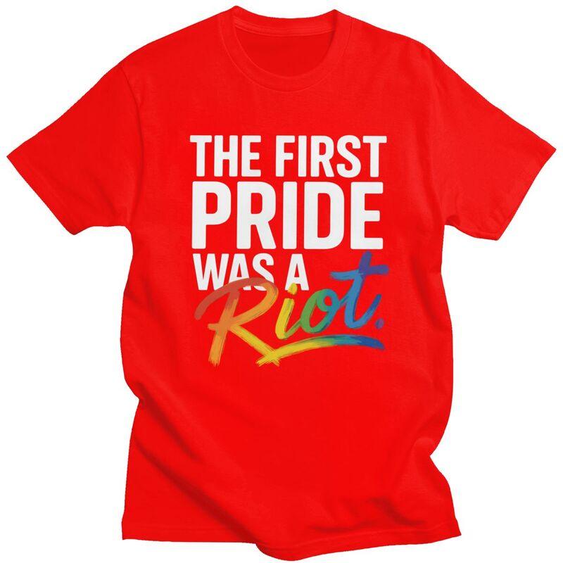 The First Pride Was A Riot Rainbow T Shirt for Unisex Short Sleeve Fashion Casual Clothing Summer Style Pure Cotton Camisetas