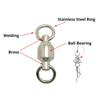 Quality Size 0# To 10# Solid Ring Fishing Rolling Swivel Connector Bearing Barrel Heavy Duty Ball