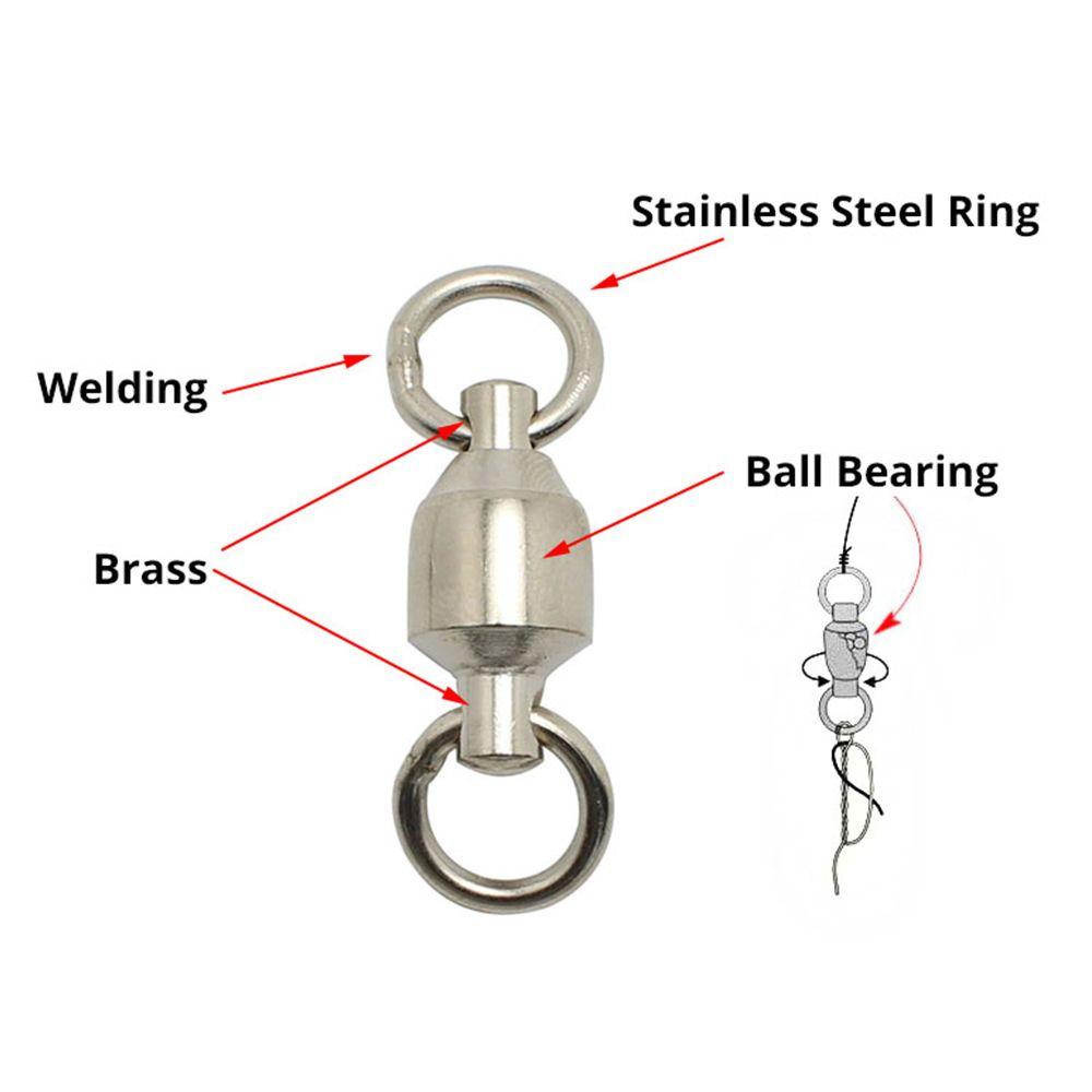 Quality Size 0# To 10# Solid Ring Fishing Rolling Swivel Connector Bearing Barrel Heavy Duty Ball