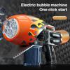 New Children's Electric Bubble Machine Small Steel Cannon Soap Bubble Machine Handheld Fully Automatic Leak Free Gatling Toy