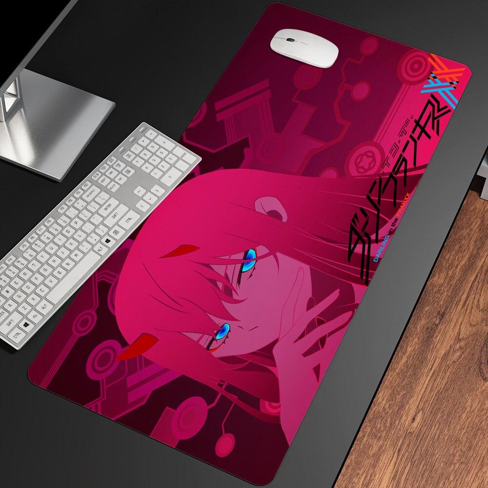 Сексуальный аниме «Дорогая в FranXX», офисные мыши, геймерские мягкие коврики для мыши с запирающимся краем, большой коврик для мыши, мультяшные офисные коврики для клавиатуры