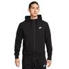 Nike Club French Terry Full-Zip Hoodie BV2649-010 Black/White (Size S)