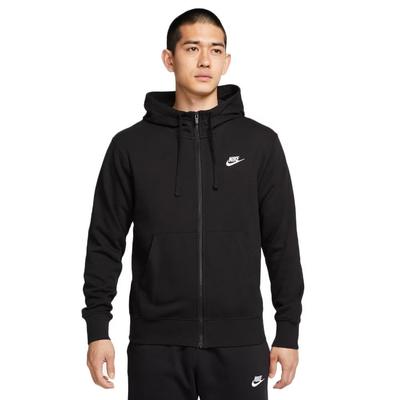 Nike Худи на молнии из френского махрового трикотажа Club BV2649-010 Черный/Белый (Размер S)