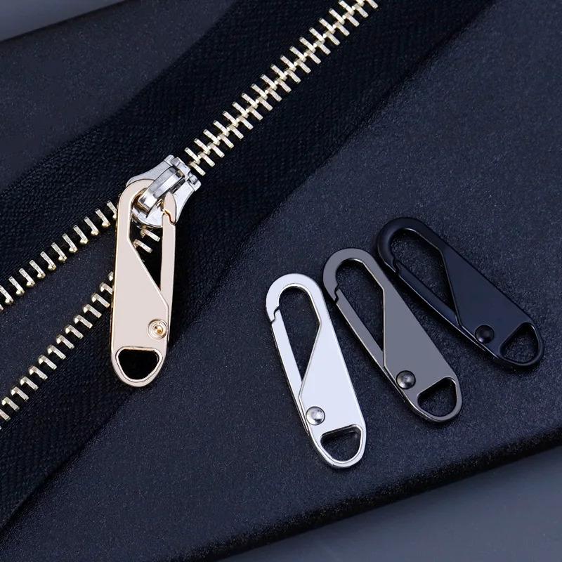 10pcs Zipper Sliders Cord Pack Universal Zipper Pull Repair Kit – Replaceable Metal Sliders & Strings for Clothing, Bags