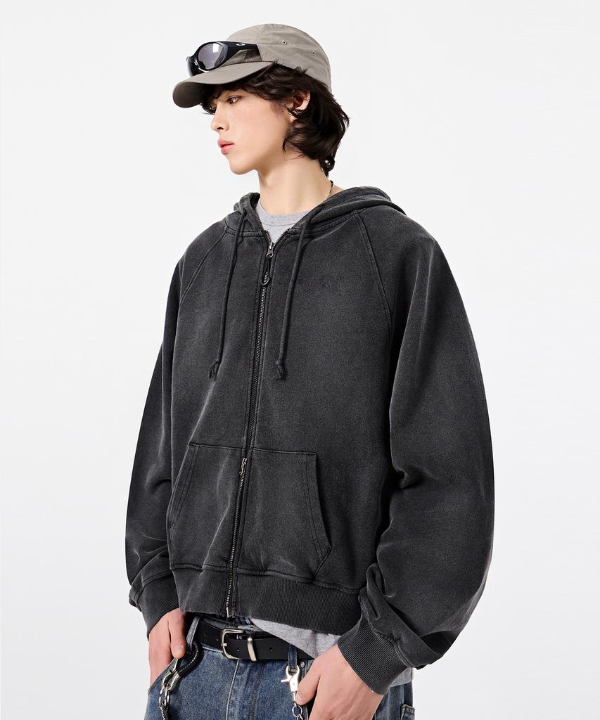 Худи на молнии Dimitri Black Asi Four Seasons Essentials_Укороченное Пигментный Уголь