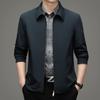 Spring and Autumn New Men's Lapel Jacket Men's Solid Color Versatile Jacket Men's Casual Men's Medium Green Jacket