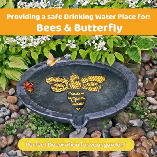 Пчелиная станция с плавающим островом для опылителей Пчелиная станция с сотовым дизайном Плавающий пчелиный остров для кормления садовых диких опылителей