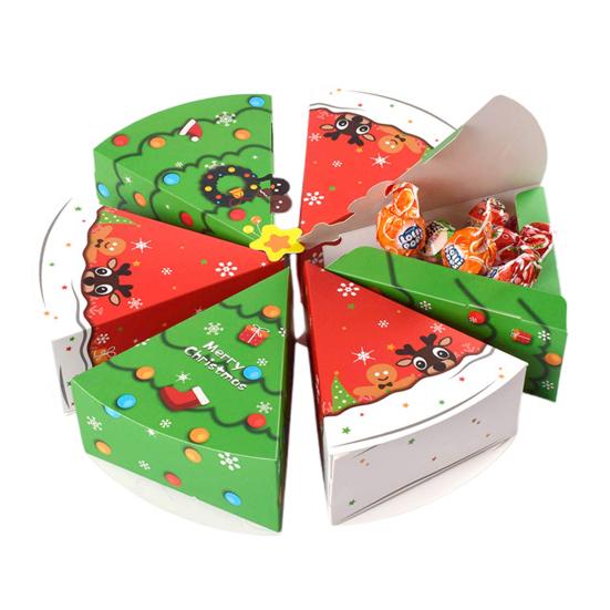 Christmas Candy Boxes Tree Shaped Candy Packaging Box Small Paper Treat Gift Boxes for Christmas New Year Party Supplies