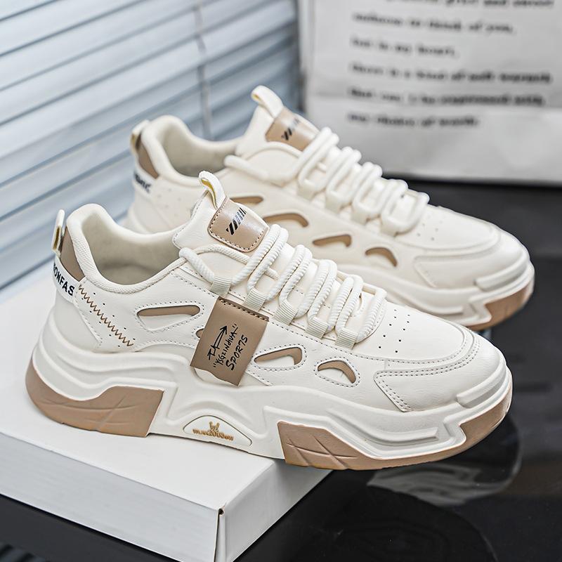 Осенняя мужская обувь дышащие маленькие белые туфли мужские трендовые универсальные кроссовки на платформе повседневные кеды для скейтборда папины модные туфли