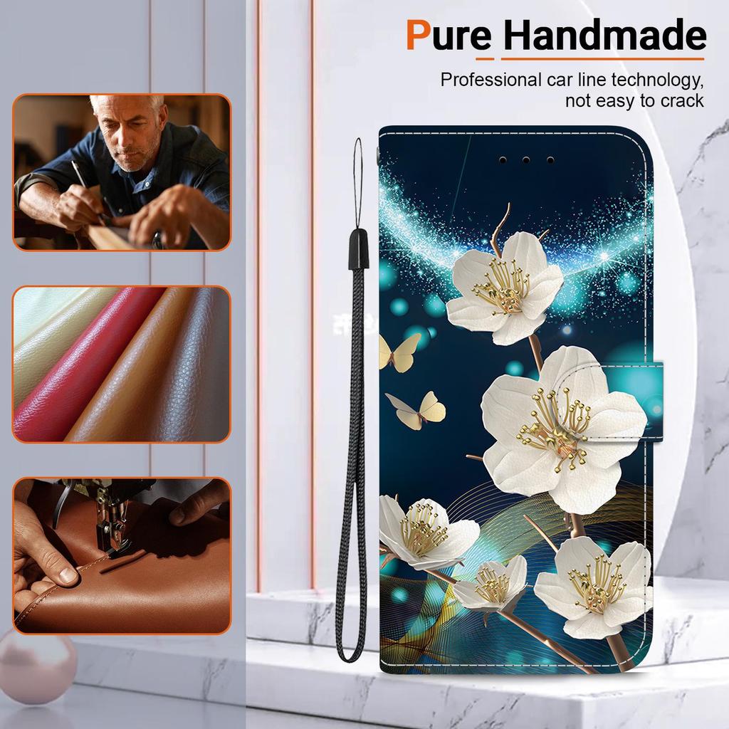 3D Абстрактное искусство Живопись Цветы Животные Кожаный телефон Кошелек Чехол-книжка Подставка для Google 8 Infinix Note 40 Tecno Camon 30 Магнитный слот для карт Флип-чехол