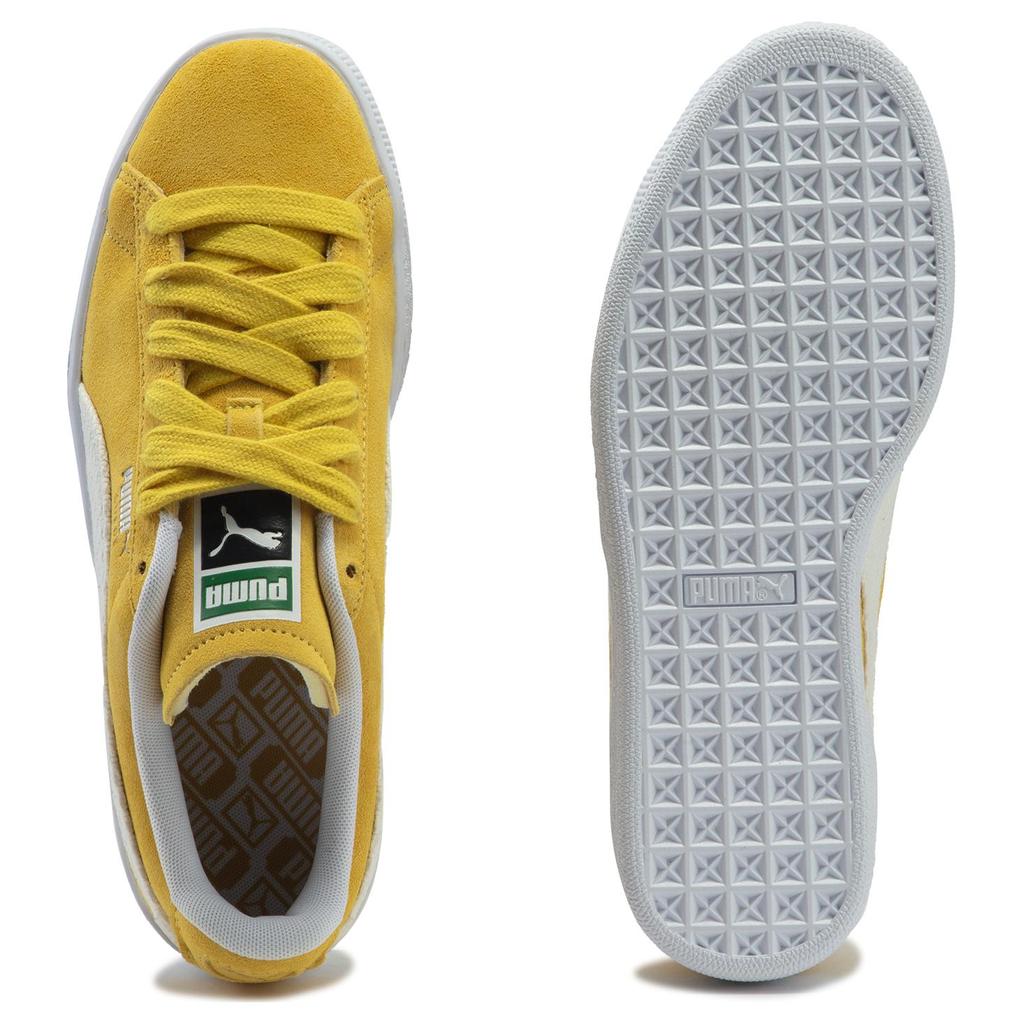 Puma Suede Classic Xxi Comfortable Retro Shock Absorbing Durable Low-Top Sneakers Unisex Sneakers Yellow White Silver 399103-04