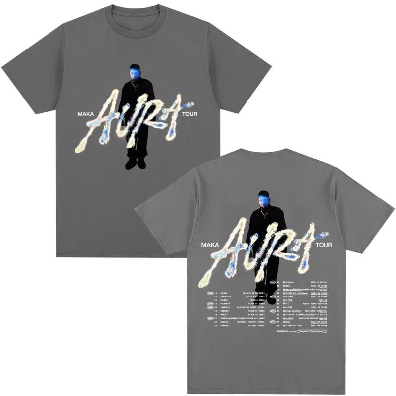Rapper Maka Aura 2025 Concert Tour Merch Tshirts Unisex Women Fashion Vintage Tshirt Casual Cotton Short Sleeve Tshirt Streetwear
