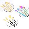 5Pcs/Set Gold Cutlery Set Western Stainless Steel Dinnerware Flatware Knife Cake Fork Coffee Spoon Tableware Kitchen Silverware