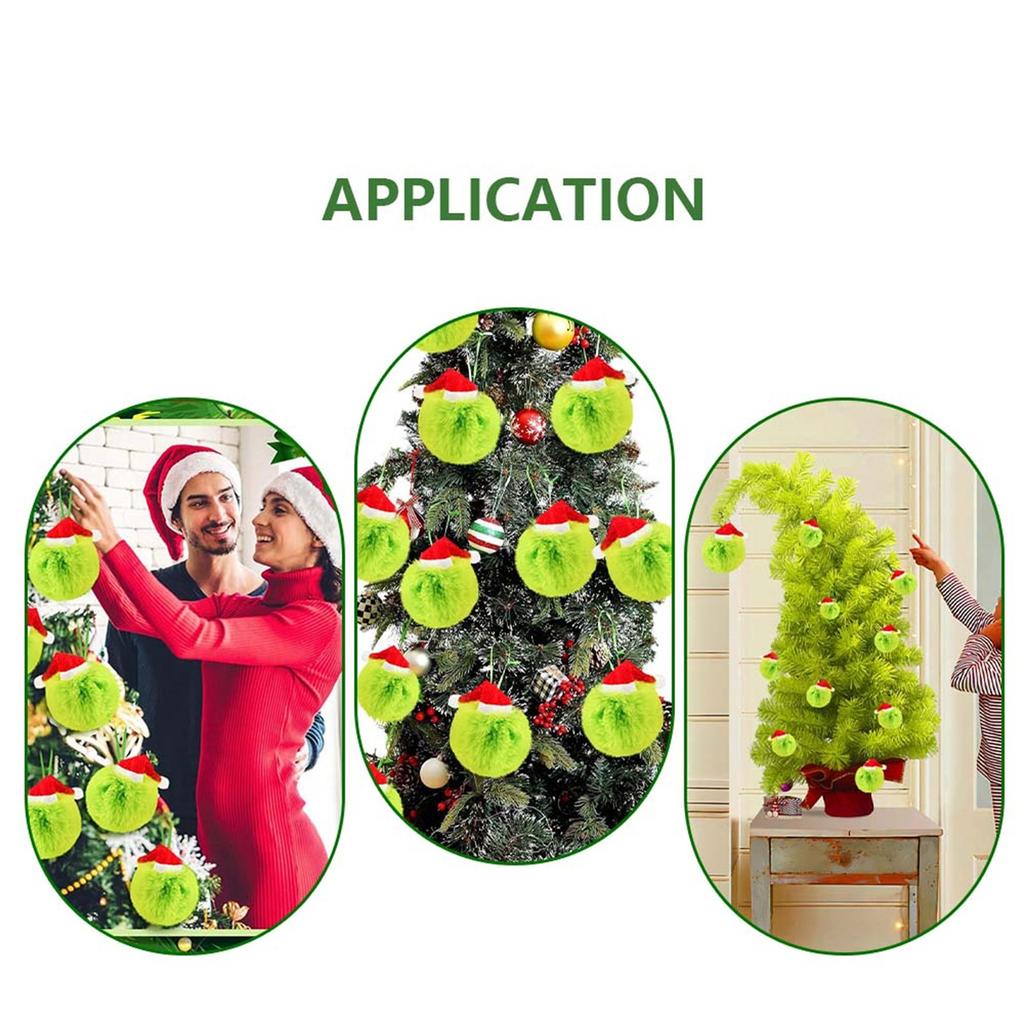 Christmas Rolling Ball Pendant: Fluorescent Green Faux Balls