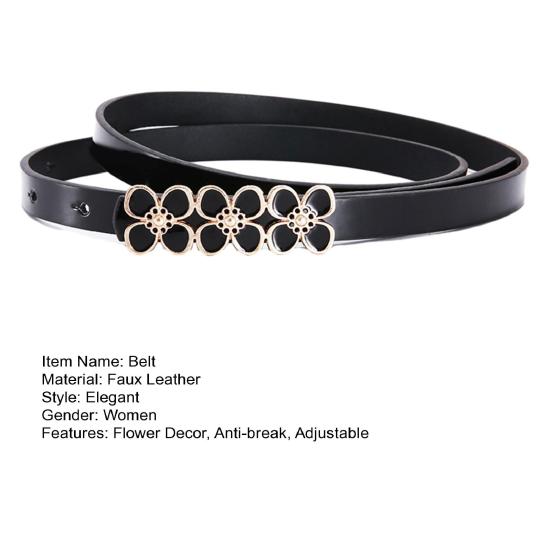 Женский поясной ремень Узкий искусственный кожаный цветок Лук Декор Неразрывное регулируемое украшение на талию Противоскользящий толстый женский поясной ремень Платье Свитер Пояс