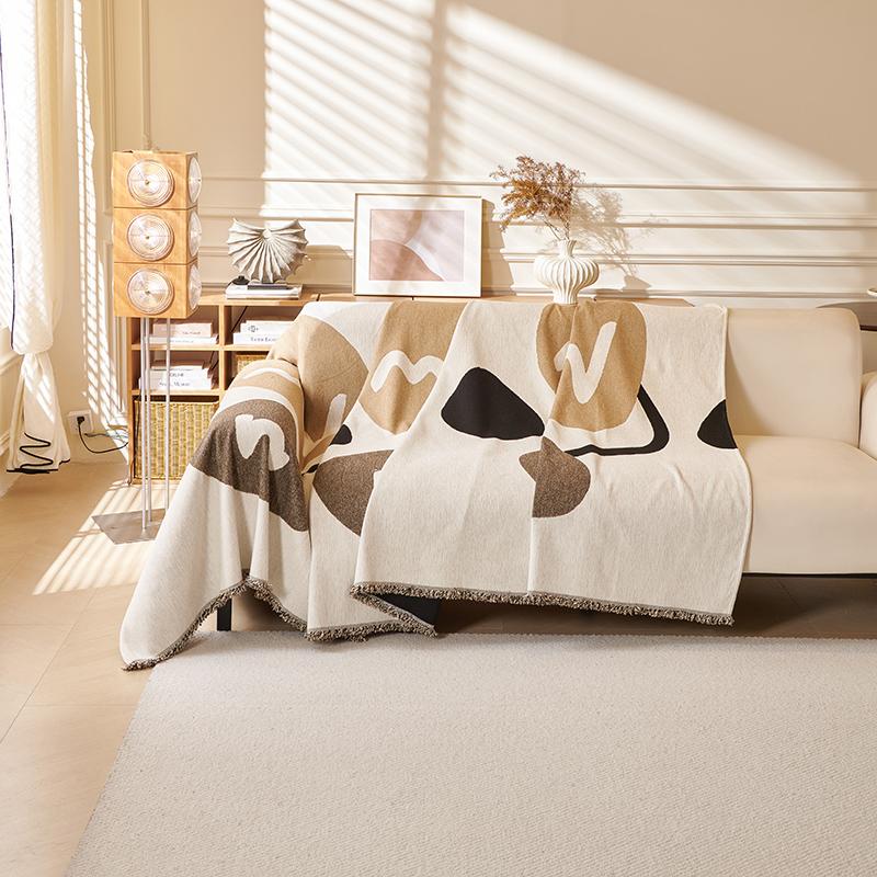 Home Sofa Cover Living Room Sofas Thicken Blanket Cover Beige Knitted Blanket L Shape Cover Sofa 3 Pcs 2 Seater For All Seasons