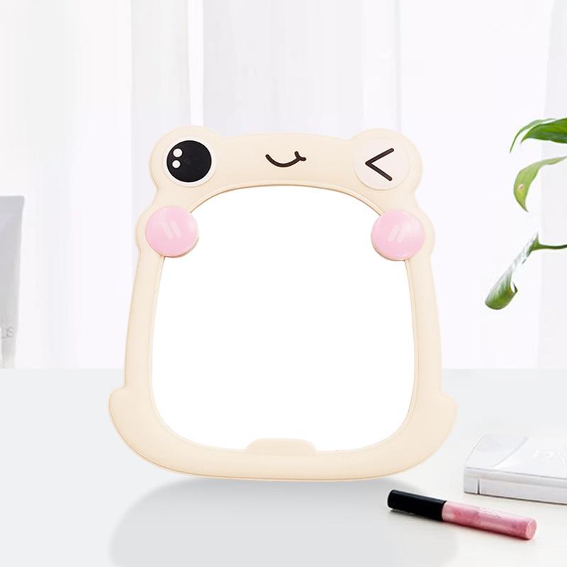 Frog Makeup Mirror Cartoon Fun Student Desktop Folding Wall Hanging Beauty Makeup Mirror Desktop Single-sided Princess Mirror