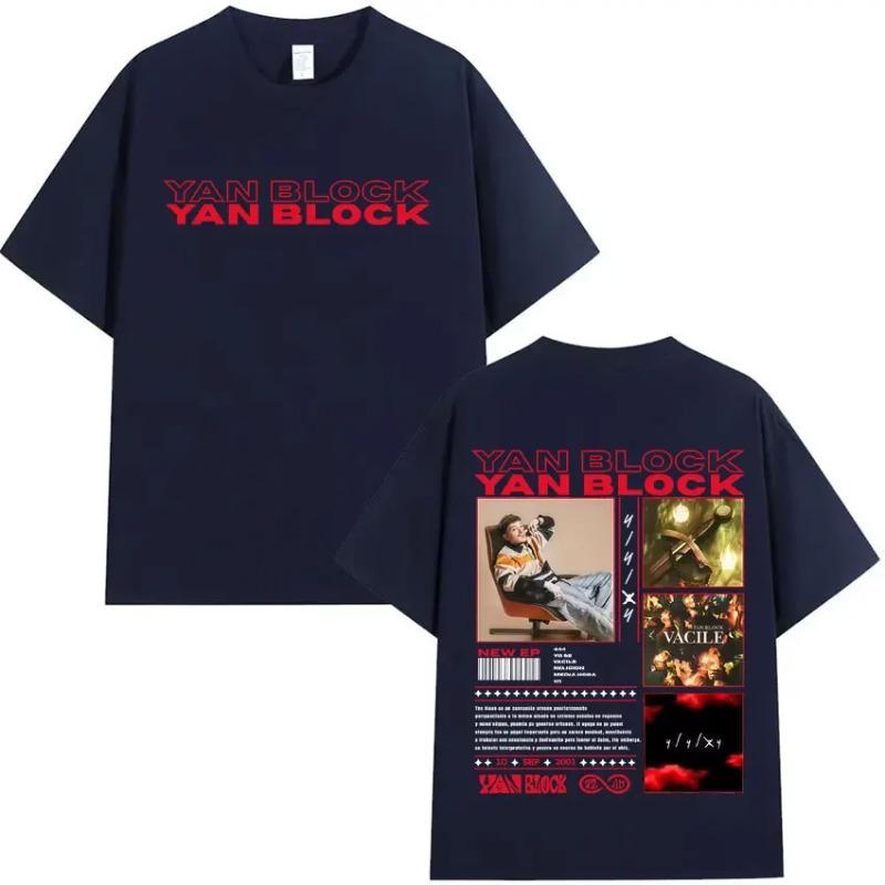Yan Block Album Punk Harajuku T Shirt Men's Casual High Quality T-shirts Cotton Short Sleeve Oversized Tee Shirts Fans Gift
