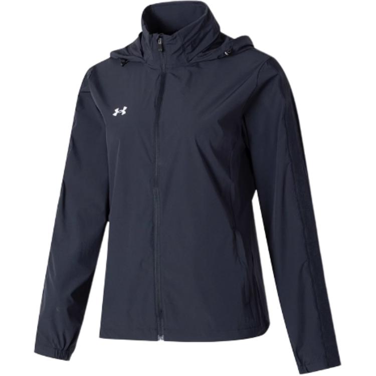 Under Armour Спортивная куртка с капюшоном и логотипом для бега, женская куртка, черная 22500411-001