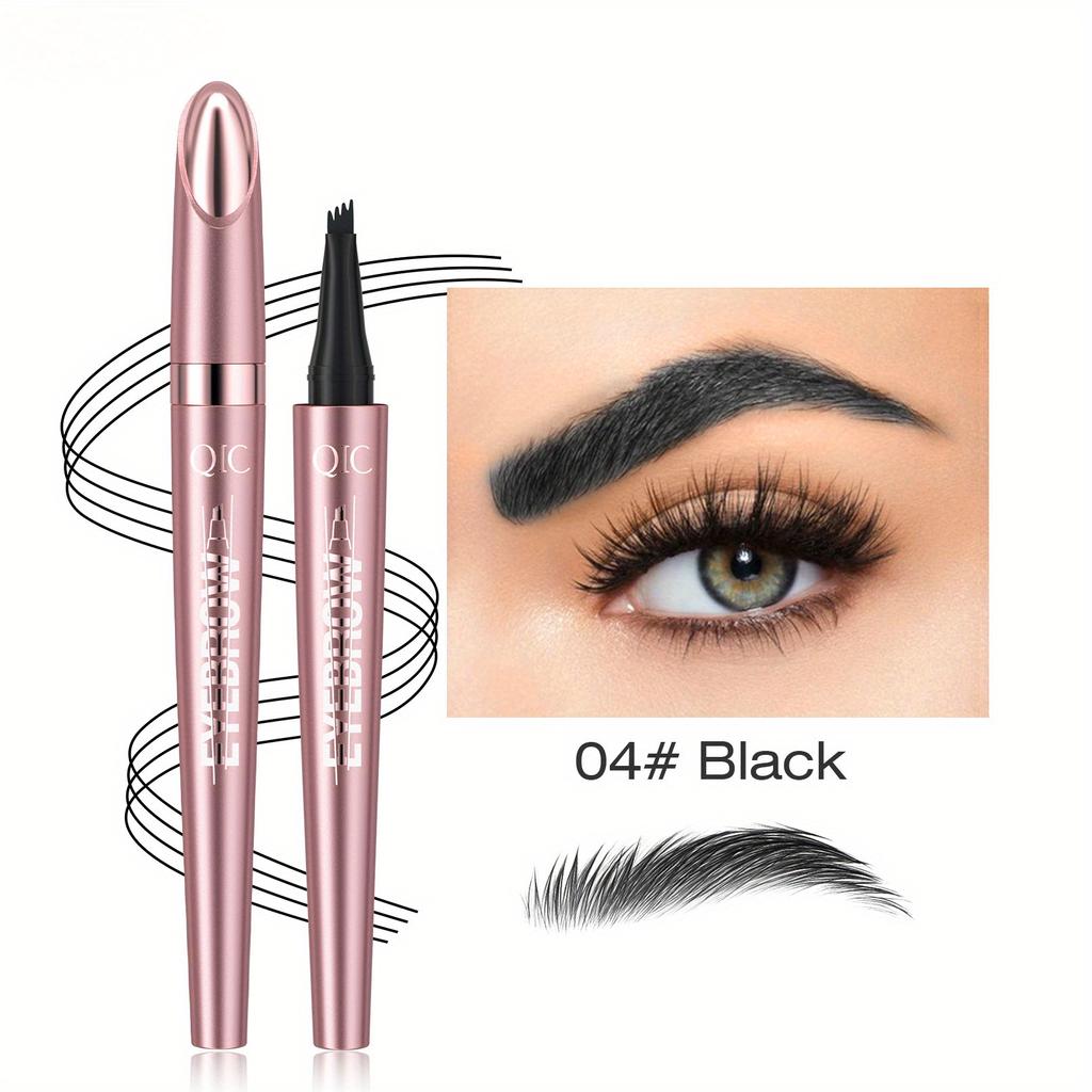 Four Forked Eyebrow Pencil Wild Eyebrow Waterproof Sweatproof Smooth Non Smudge Liquid Eyebrow Pencil Eyebrow Contour Pencil Women's Makeup 4 Colors