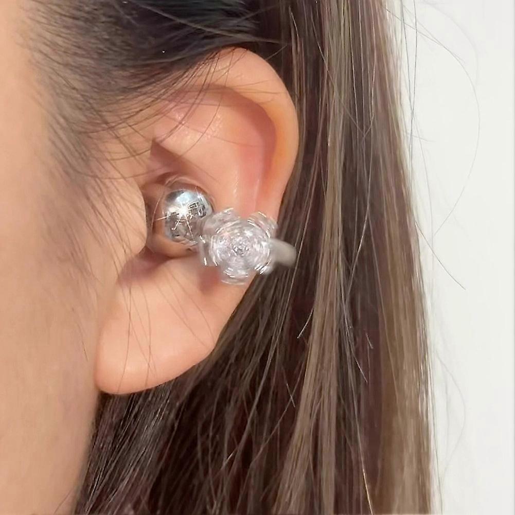 Flashing Cherry Blossoms Ear-Clip Accessories Zircon Earphone Charms for OWS Earbuds Fashion Jewelry Gift for Women