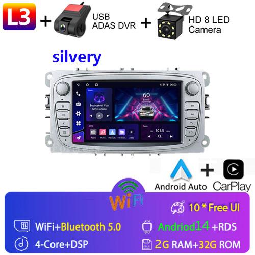 Android 14 для Ford Focus mk2 S-Max Mondeo Galaxy C-Max автомобильное радио Carplay GPS мультимедийный видеоплеер DSP AHD DVR 2din стерео