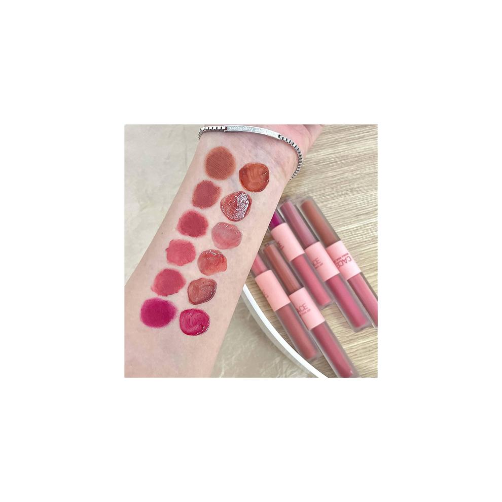 6 Colors 2 in 1 Double-end Lip Gloss Liquid Lipstick Set