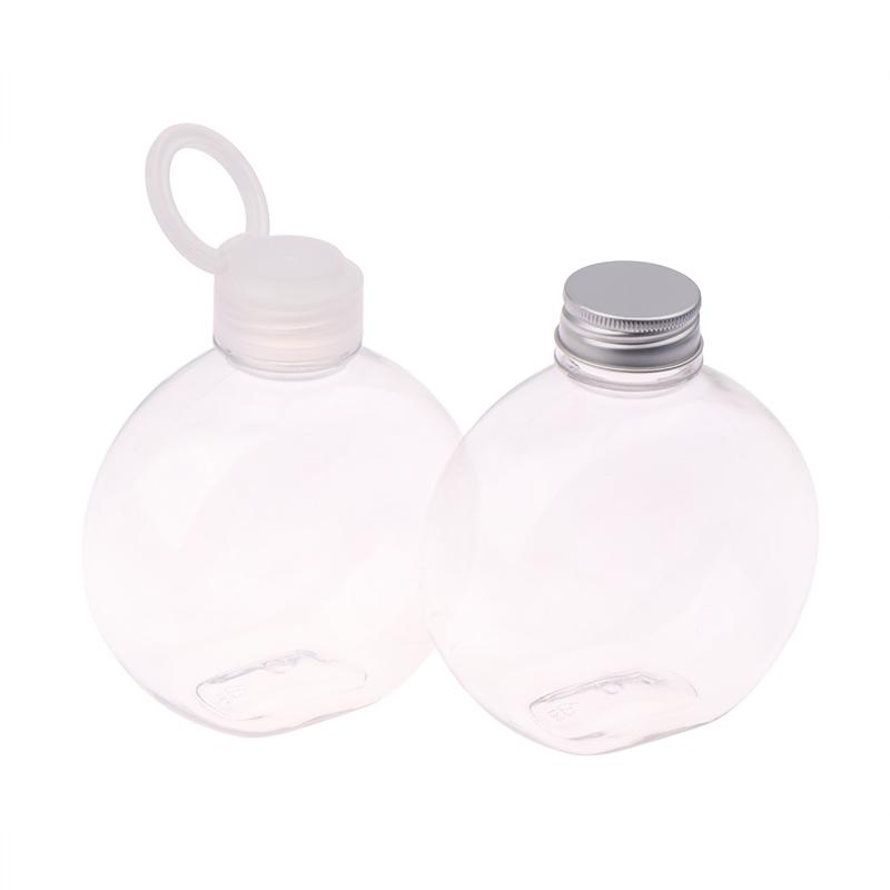 320/500 мл Плоская круглая бутылка для воды Прозрачная бутылка для молока, чая, кофе Бутылки для питья Портативная ПЭТ бутылка для сока, напитков