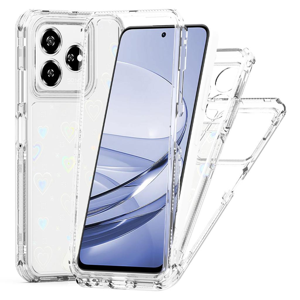 For ZTE Axon 60 Lite Case Precise Cutouts Acrylic TPU Clear Phone Cover with Laser-printed Film