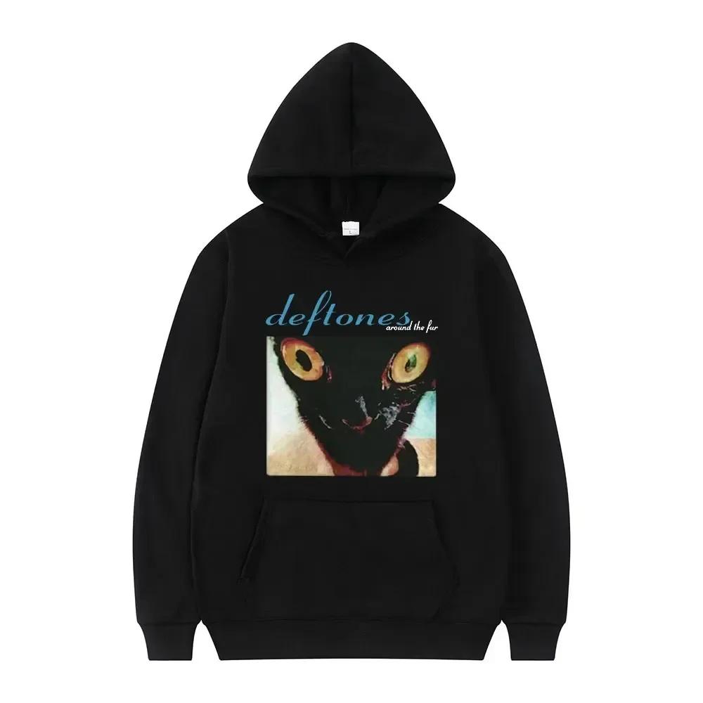 New Deftones Fashion Prevalent Print Hooded Men Women Plus Size Hoodies Retro Punk Sweatshirt Unisex Personality Streetwear