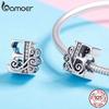 BAMOER Натуральное серебро 925 пробы Буква E Алфавитные бусины Подвески подходят для браслетов и браслетов DIY
