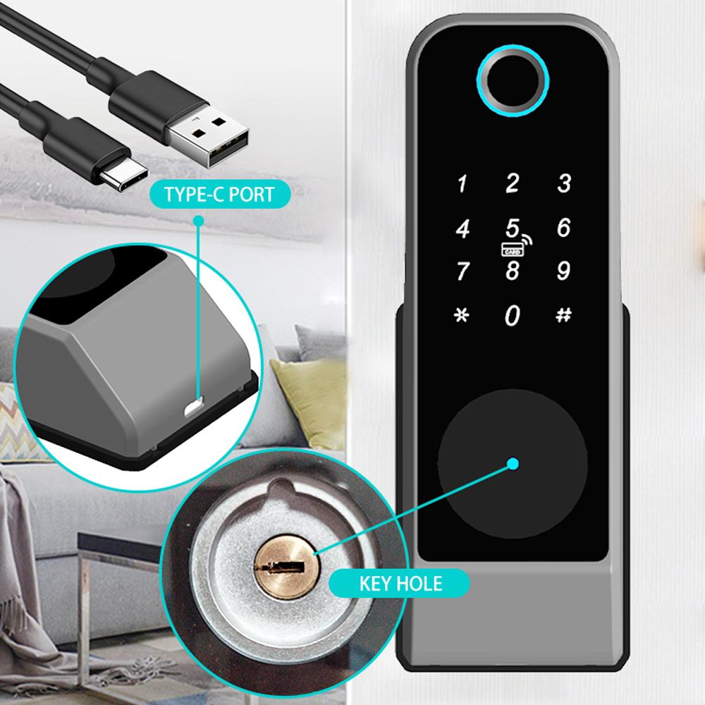 Smart Lock Keyless Entry Door Lock Anti-theft Biometric Password Door Lock Tuya App Remote