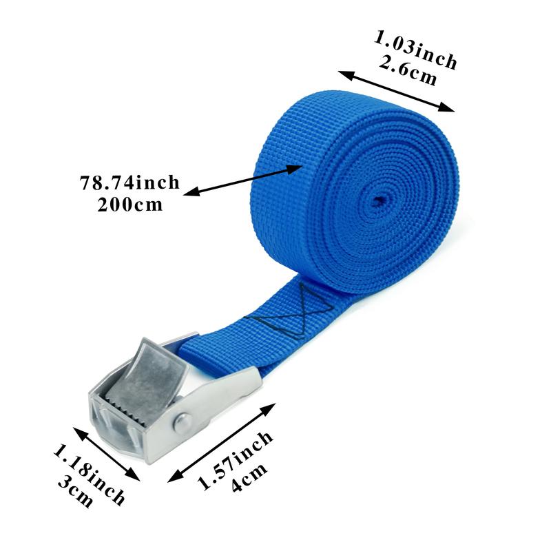 5Pcs 2M Tension Rope Tie Down Strap Strong Ratchet Belt Car Luggage Bag Cargo Lashing Strap Zinc Alloy Zinc Nylon 5 Color