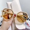 Brown Sunglasses Ins Wind Female Korean Version Trendy Internet Celebrity Retro Small Frame White Sunglasses Small Face