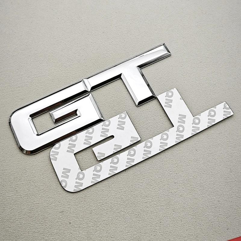 gjbmq10 3D Metal Logo GT Car Rear Boot Trunk Emblem Fender Side Front Grille Badge Sticker Decals For Mustang GT Accessories
