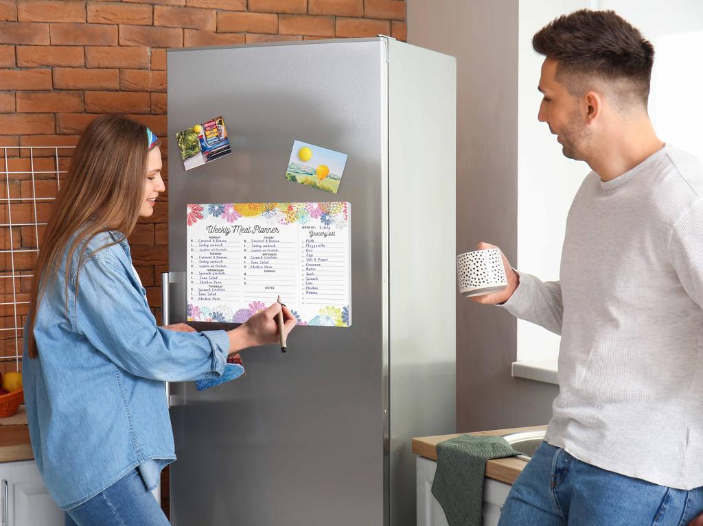 Inkdotpot Планировщик еженедельного питания 7"x10, магнитный блокнот для планирования питания "Меню кухни" с отрывными листами для продуктов S-54