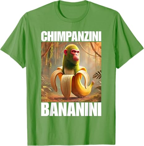 Chimpanzini Bananini  Italian Brainrot Meme TShirt Humor Funny Y2k Design Graphic Outfit Novelty Gift Bombardiro Crocodilo Tee