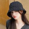 Women Bubble Gauze Bucket Hat, Spring Autumn Thin Textured Foldable Basin Cap, Sun Protection Casual Fisherman Hat, Head Circumference 56-58CM