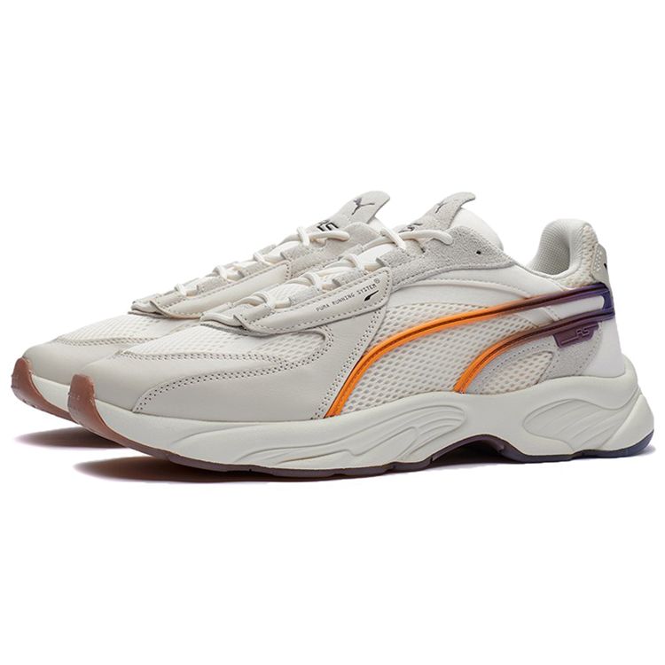 Puma Rs-Connect Ombre Нескользящие Удобные Дышащие Амортизирующие Повседневные Кроссовки с Низким Верхом Унисекс Кроссовки Белые Оранжевые 383783-01