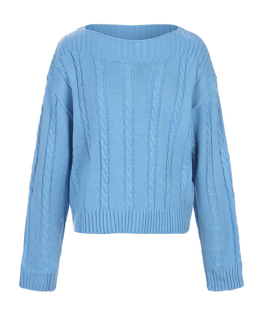 VANAKE Boat Neck Cable Pattern Knit_Vb43Ktm301Z