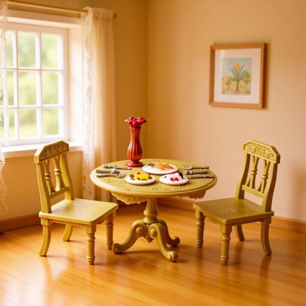 Пластиковая кукольная мебель разных стилей Миниатюрный обеденный стол Спальня 1:12 Комплект диванов для гостиной