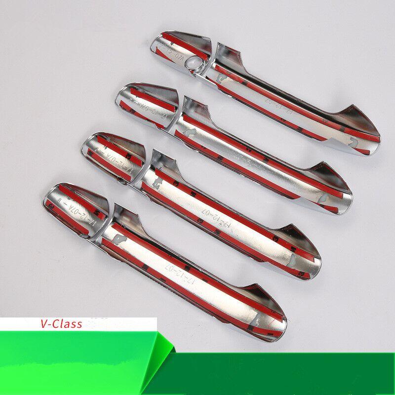 Глянцевый черный чехол на дверную ручку автомобиля для Mercedes Benz Vito W447 Metris Valente V-Class 2014-стайлинговые наклейки