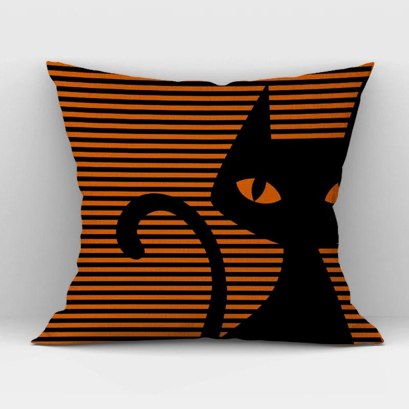 Черно-белая ручная роспись Кошка Чехол для подушки Скандинавский декоративный дизайн Чехол для подушки для домашнего дивана Декор Милый наволочка