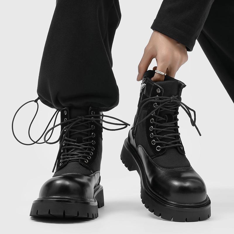 Men Thick Sole Martin Boots High Top Shoes Fashion Style Winter Walking and Commuting Casual Outdoor Travel Sizes 38-46