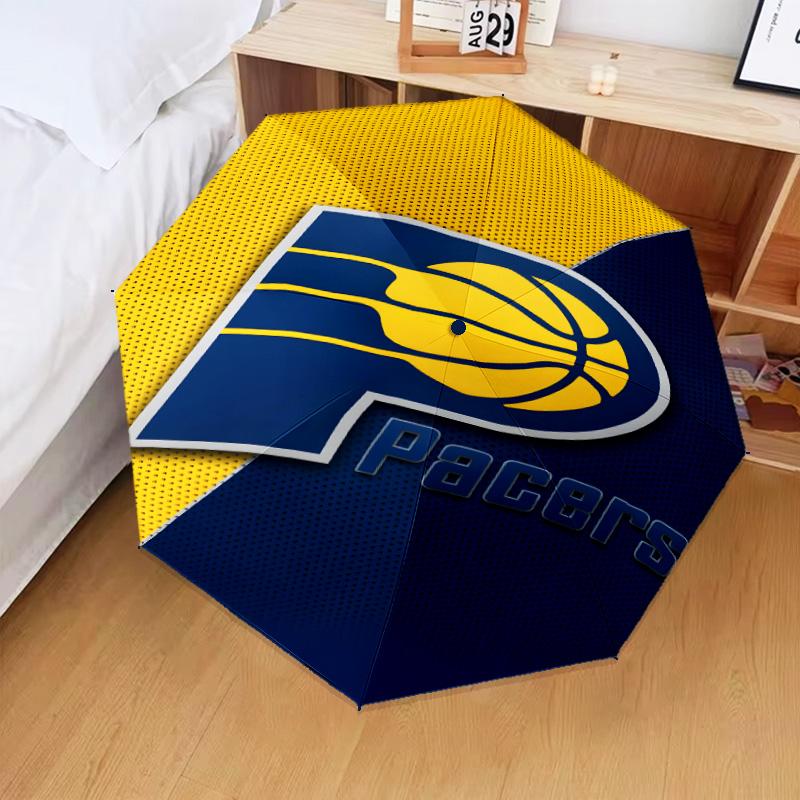 basketball Pacers Neon Art Umbrella Folding umbrella, automatic umbrella 8-Frame for Travel, camping Use Gift for Halloween Christmas