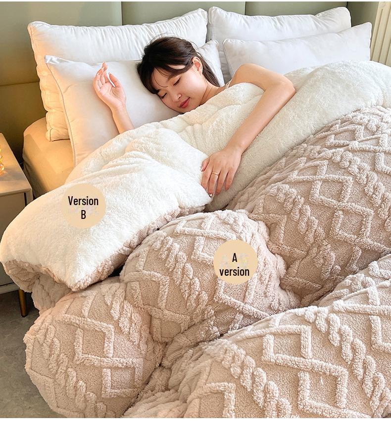 Двусторонняя основа из овечьей шерсти - толстое зимнее одеяло для студентов