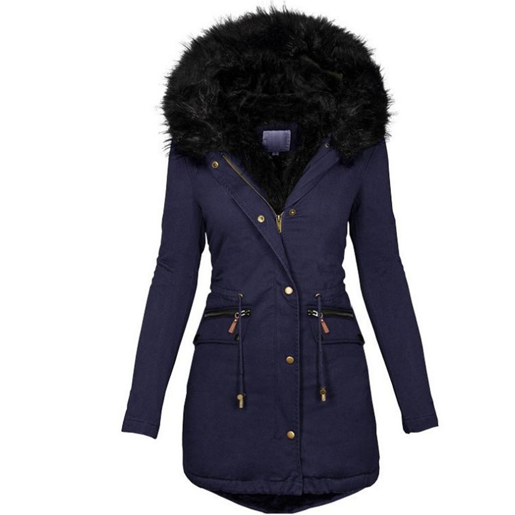 Women's Fashion Cotton-padded Coat Lamb Wool Cotton-padded Coat With Fleece Hooded Coat