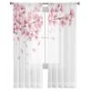 Розовые цветы вишни белые прозрачные шторы для гостиной тюль занавеска для спальни кухонное окно