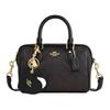 Мини-сумка Boston Duffle из коричневого фирменного канваса с подвеской-сердечком и золотой фурнитурой для повседневного использования