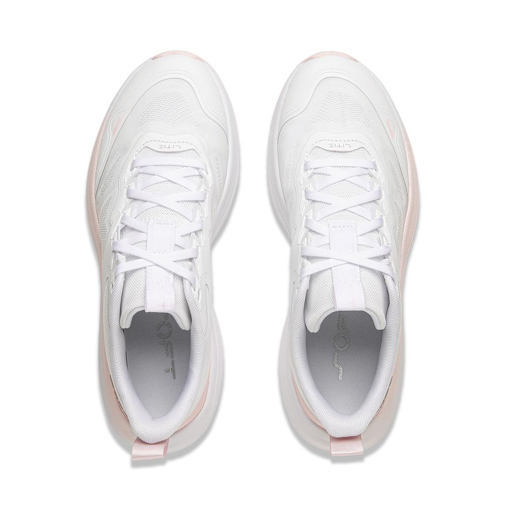 Li Ning Soft Lite Нескользящие, Износостойкие, Дышащие, Легкие Низкие Повседневные Кроссовки Женские Бело-Розовые AGLU162-1